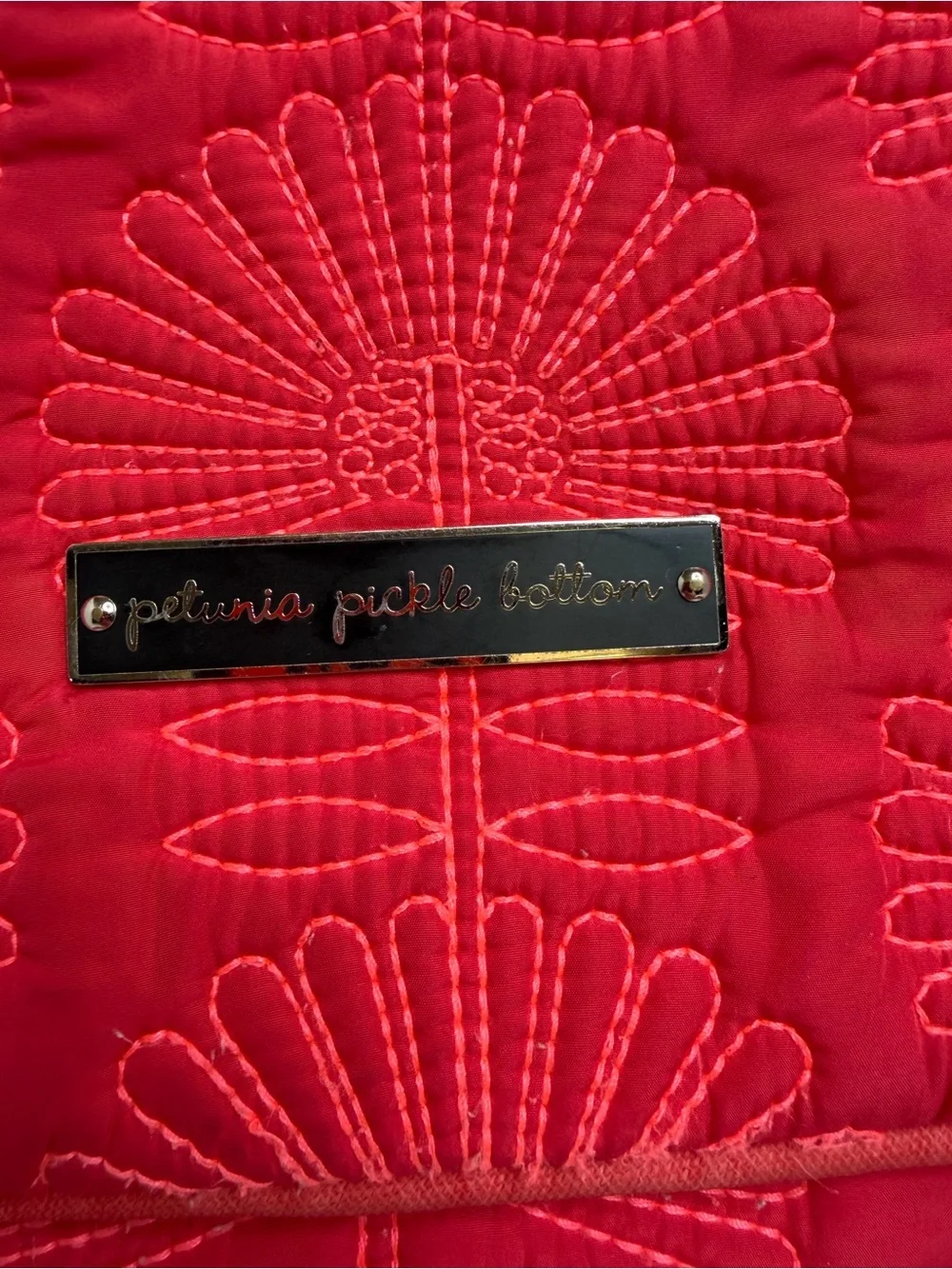 Petunia Pickle Bottom Diaper Bag Quilted Floral Hot Pink Backpack Crossbody